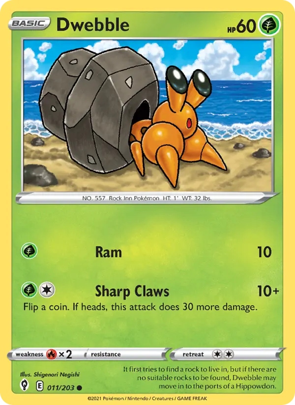 Dwebble, Pokémon card