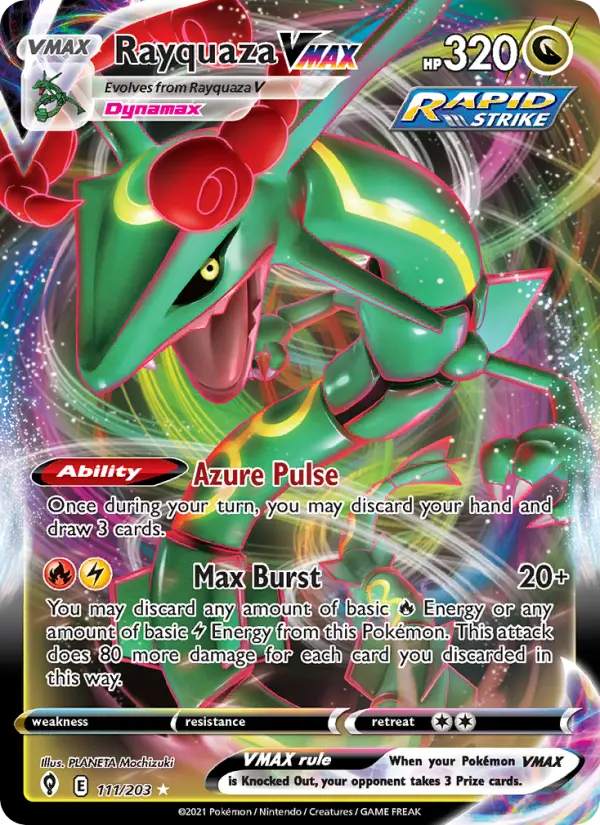 Rayquaza VMAX, Pokémon card