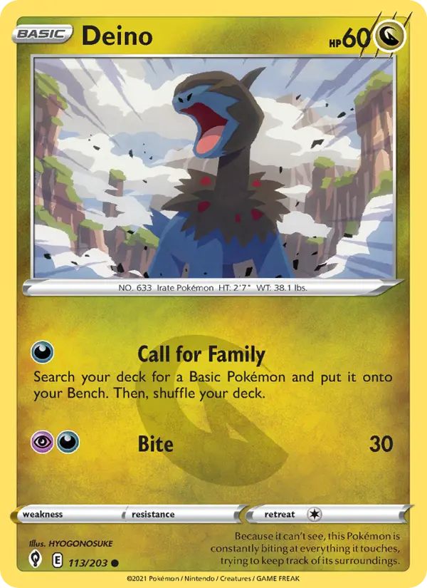 Deino, Pokémon card