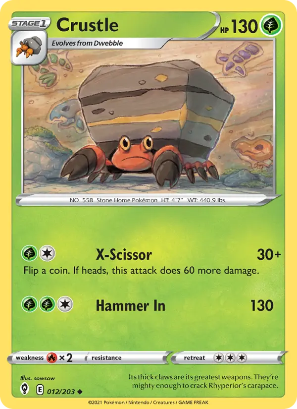 Crustle, Pokémon card