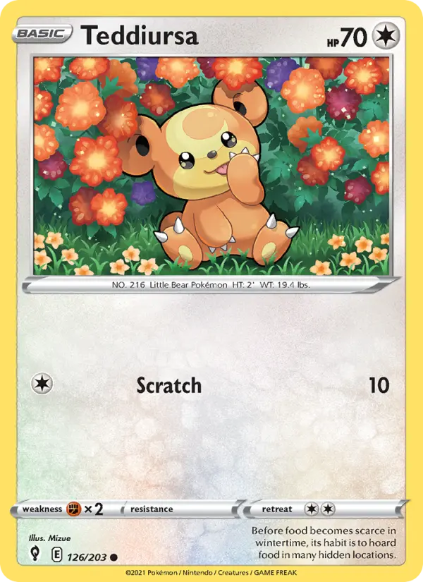 Teddiursa, Pokémon card