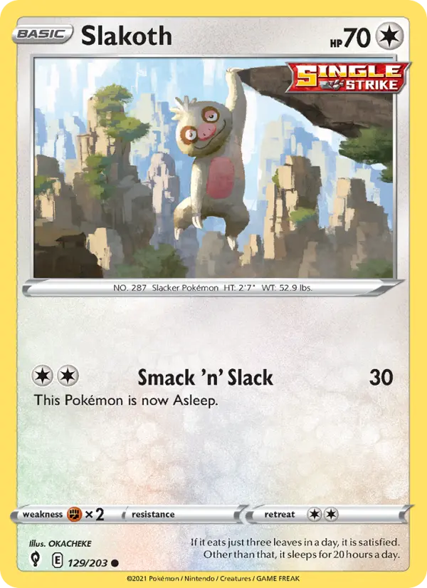 Slakoth, Pokémon card