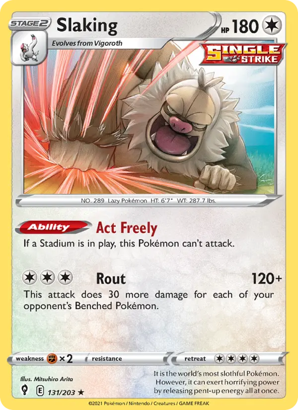 Slaking, Pokémon card