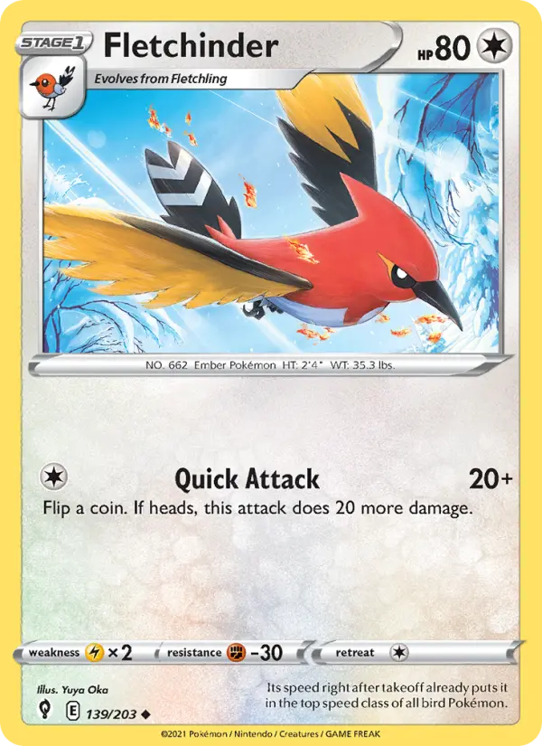 Fletchinder, Pokémon card