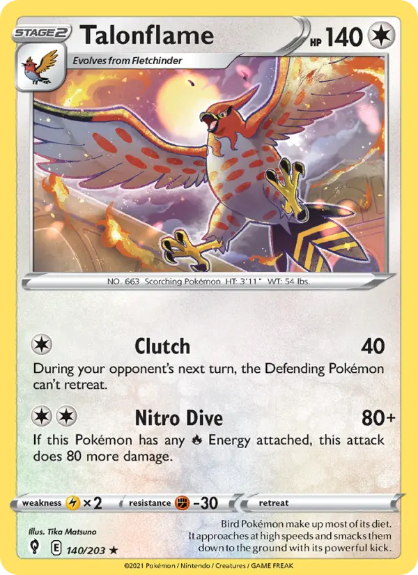 Talonflame, Pokémon card