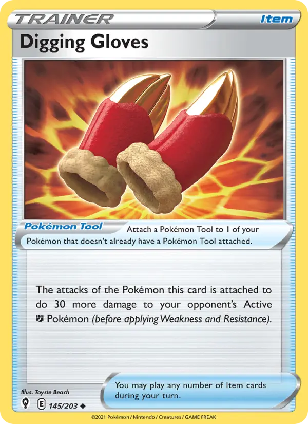 Digging Gloves, Pokémon card
