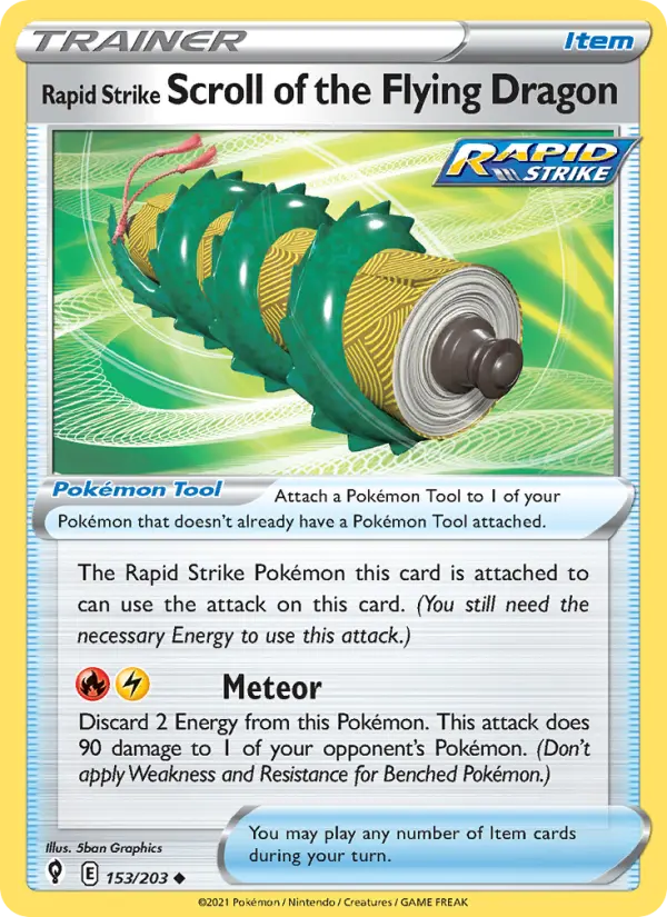 Rapid Strike Scroll of the Flying Dragon, Pokémon card