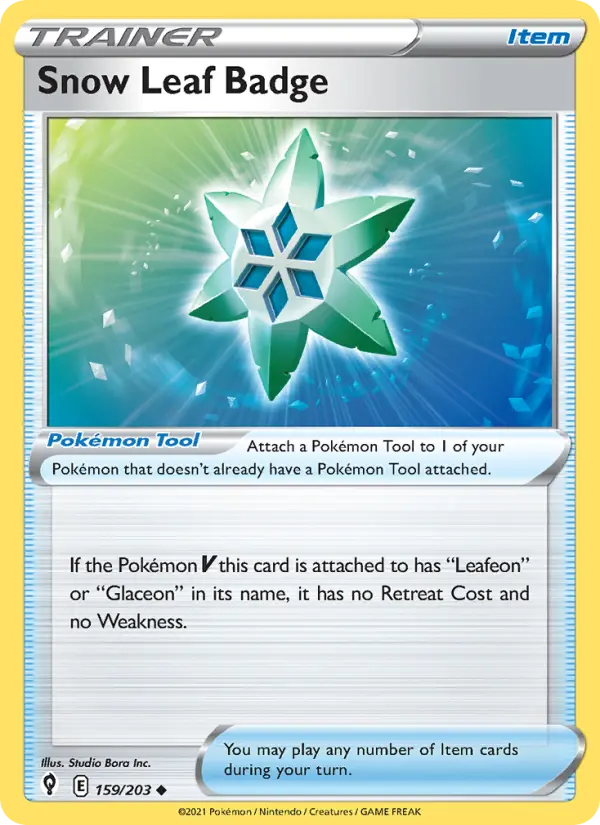 Snow Leaf Badge, Pokémon card