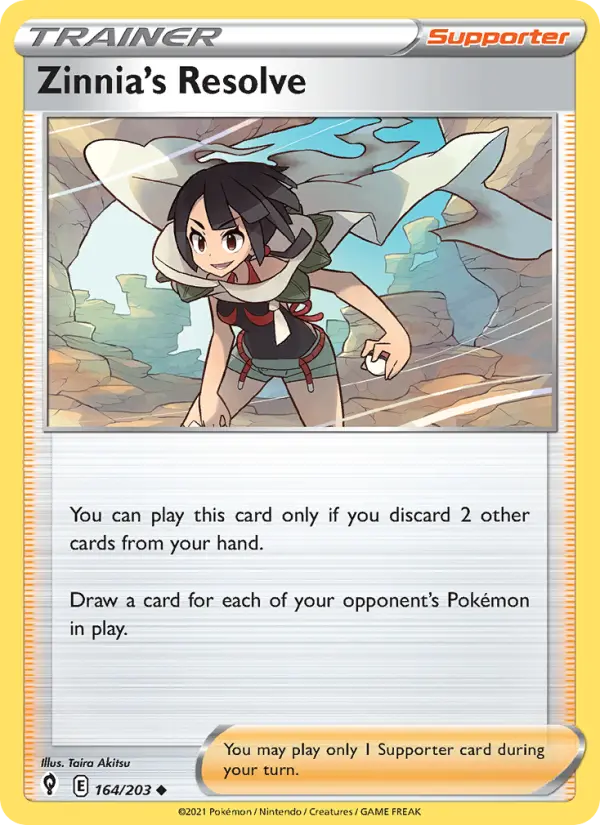 Zinnia's Resolve, Pokémon card