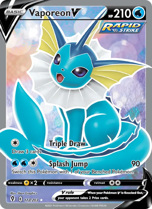 Vaporeon V, Pokémon card