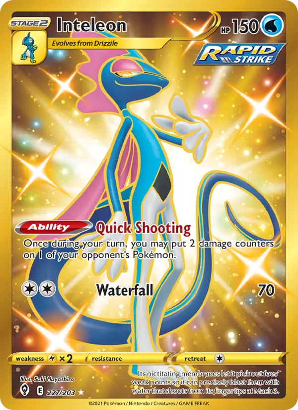 Inteleon, Pokémon card