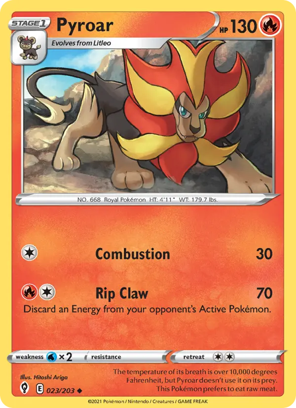 Pyroar, Pokémon card