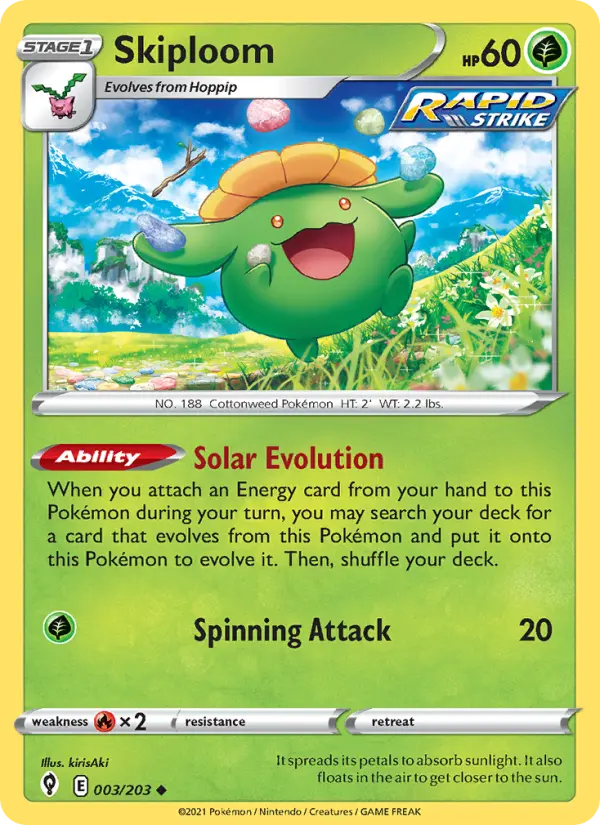 Skiploom, Pokémon card