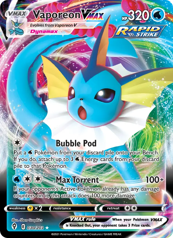 Vaporeon VMAX, Pokémon card