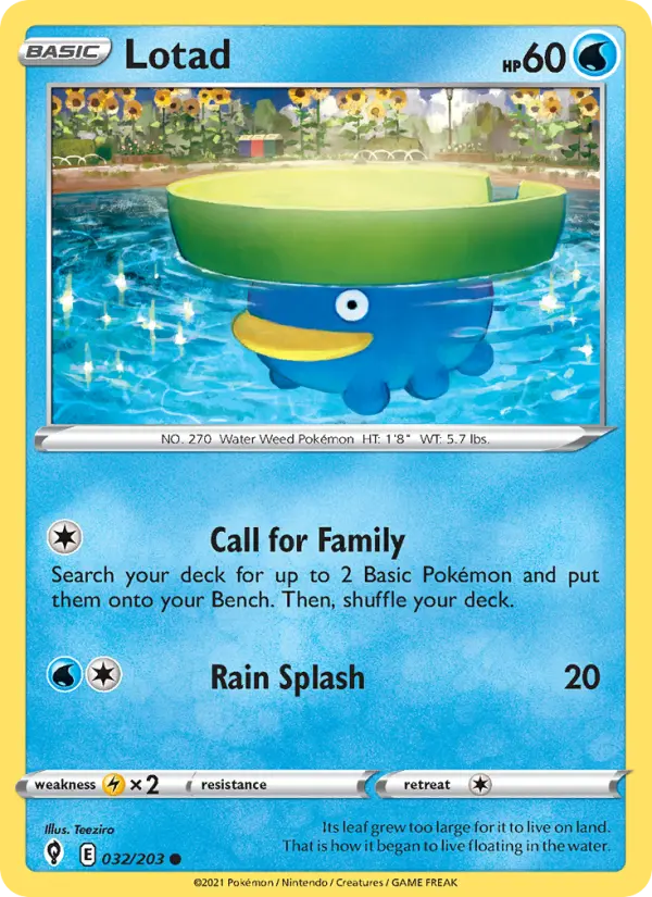 Lotad, Pokémon card
