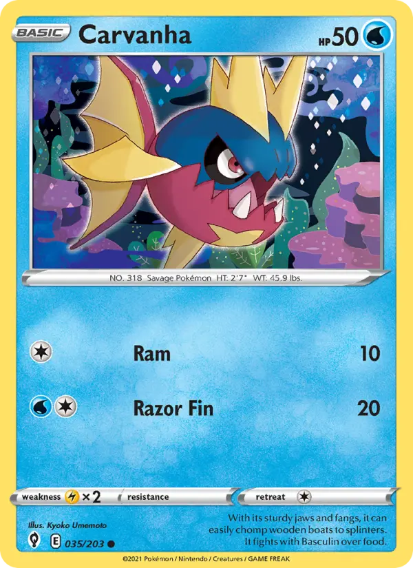 Carvanha, Pokémon card