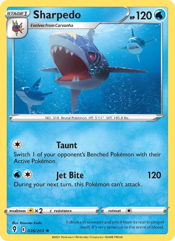 Sharpedo, Pokémon card