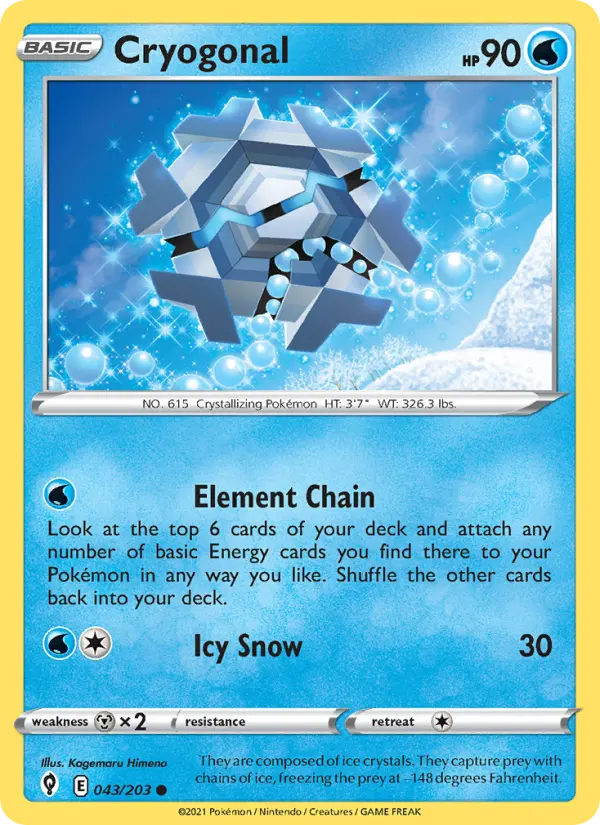 Cryogonal, Pokémon card