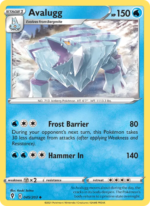 Avalugg, Pokémon card
