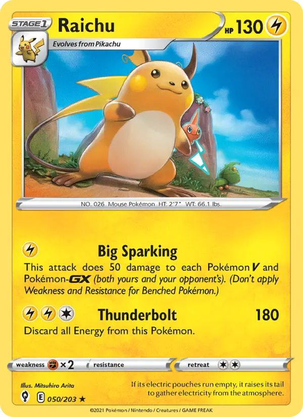 Raichu, Pokémon card