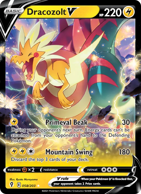 Dracozolt V, Pokémon card