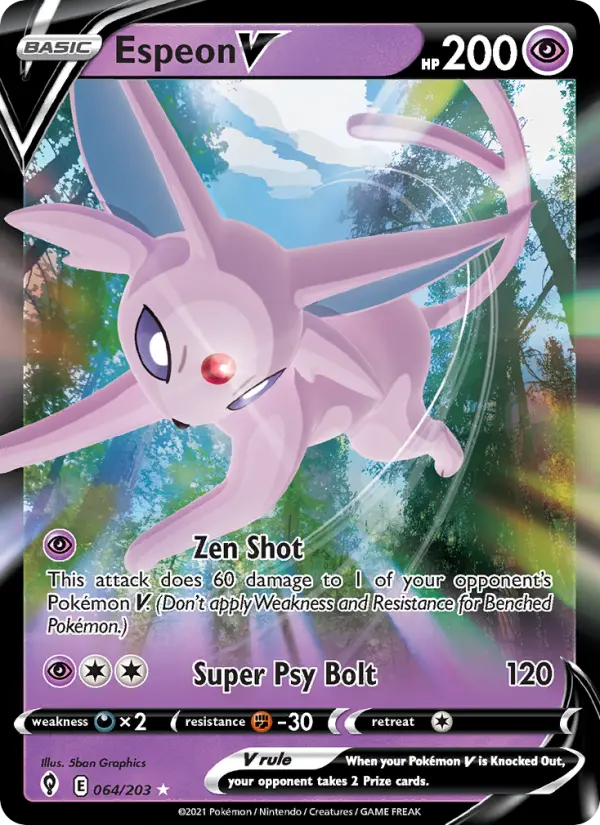 Espeon V, Pokémon card