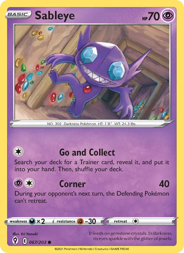 Sableye, Pokémon card