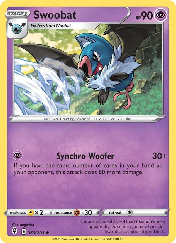 Swoobat, Pokémon card