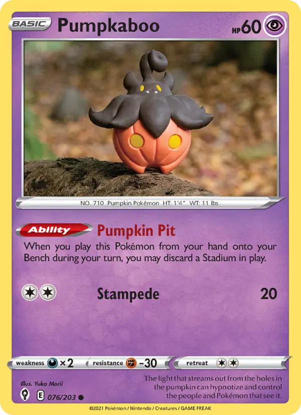 Pumpkaboo, Pokémon card