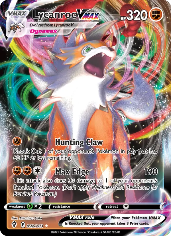 Lycanroc VMAX, Pokémon card