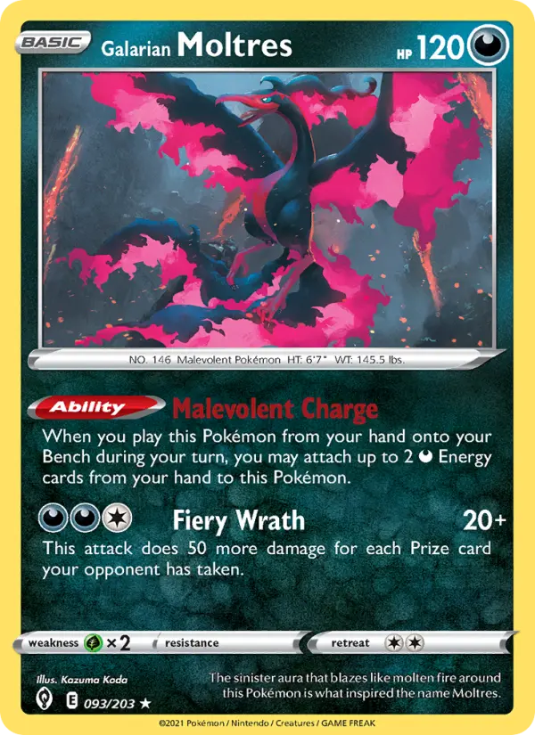 Galarian Moltres, Pokémon card
