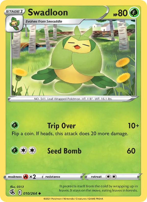 Swadloon, Pokémon card