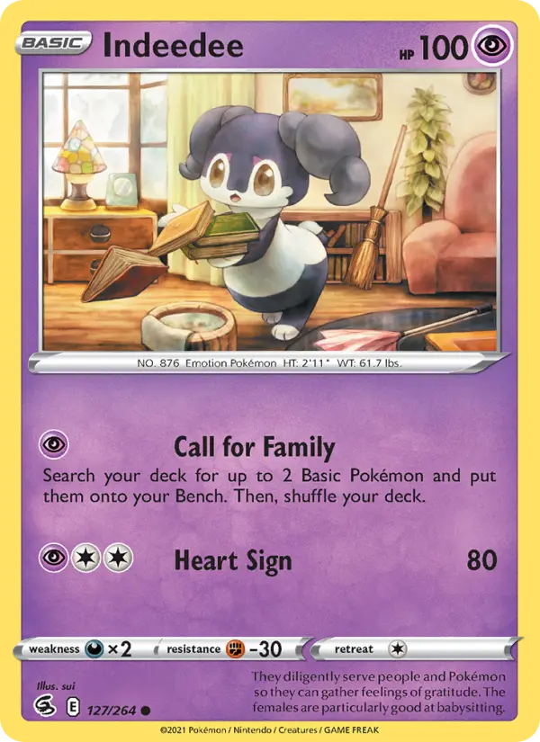 Indeedee, Pokémon card