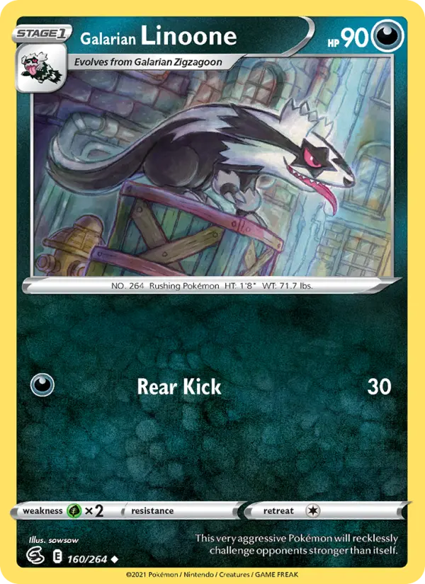 Galarian Linoone, Pokémon card