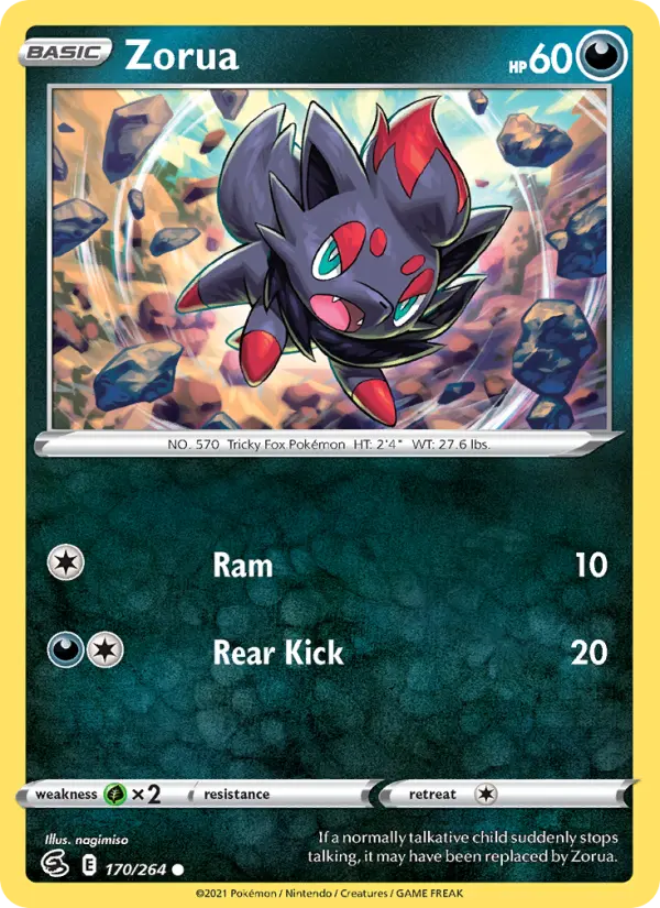 Zorua, Pokémon card
