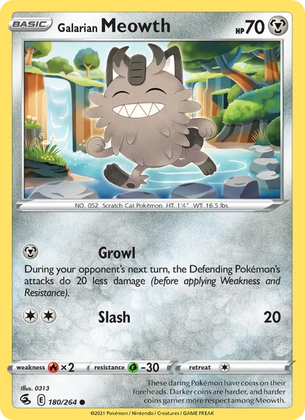Galarian Meowth, Pokémon card