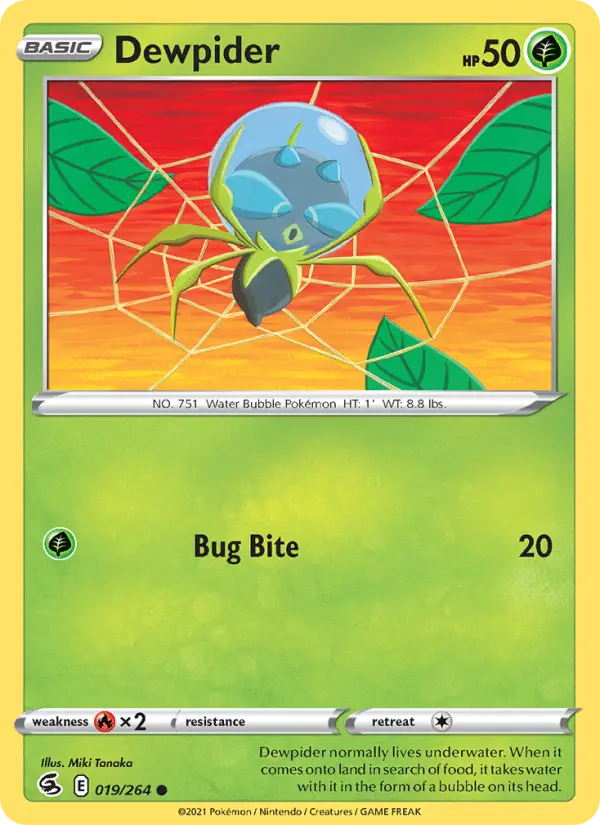 Dewpider, Pokémon card