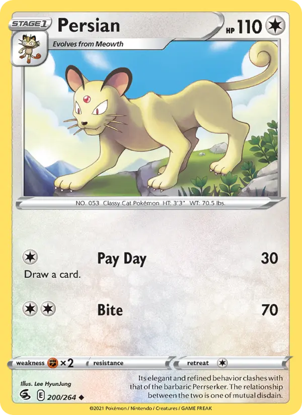 Persian, Pokémon card