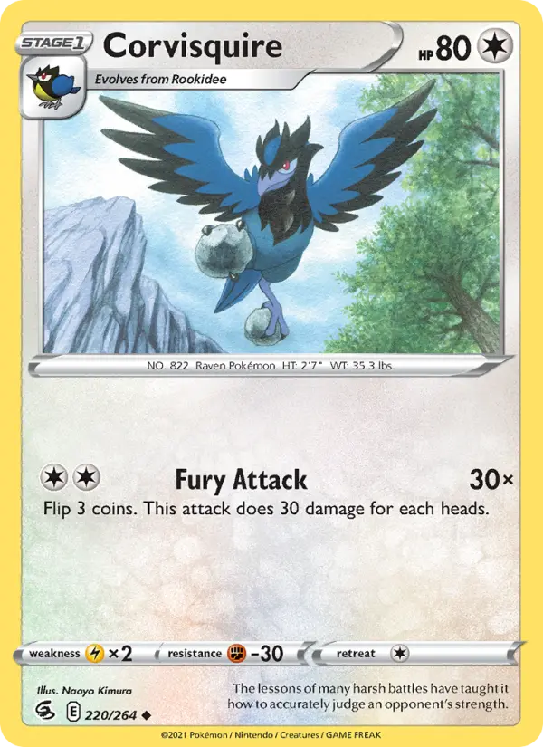 Corvisquire, Pokémon card