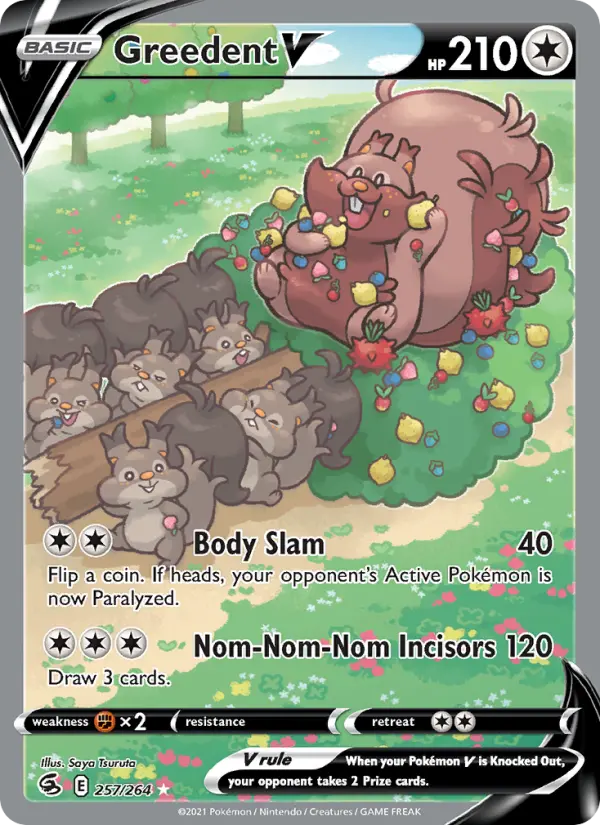 Greedent V, Pokémon card