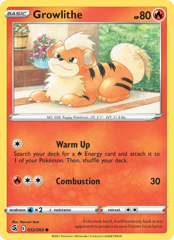 Growlithe, Pokémon card