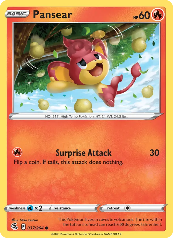 Pansear, Pokémon card