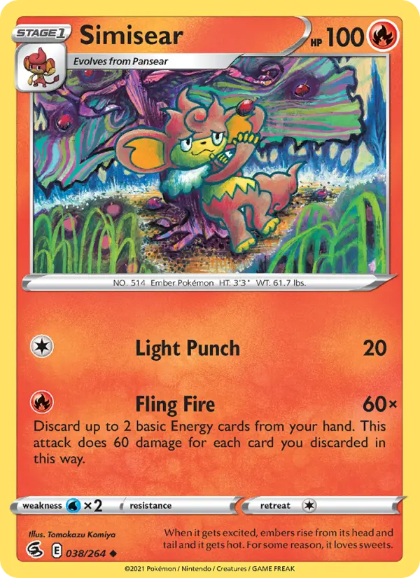 Simisear, Pokémon card