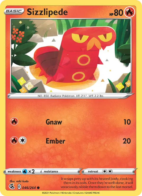 Sizzlipede, Pokémon card