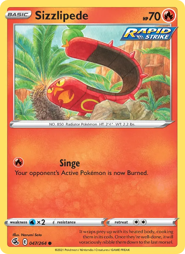 Sizzlipede, Pokémon card