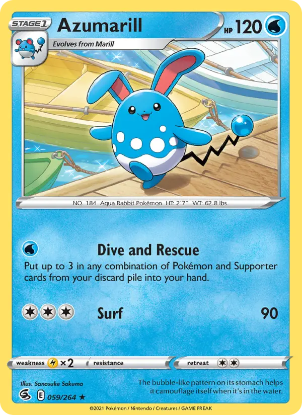 Azumarill, Pokémon card