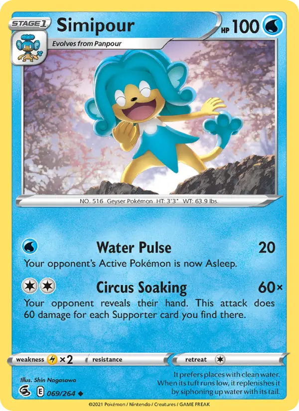 Simipour, Pokémon card
