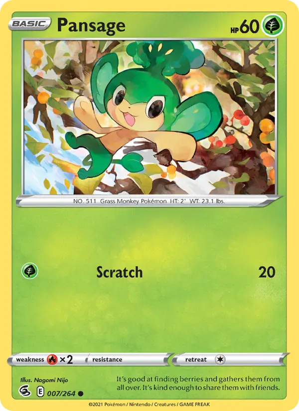 Pansage, Pokémon card