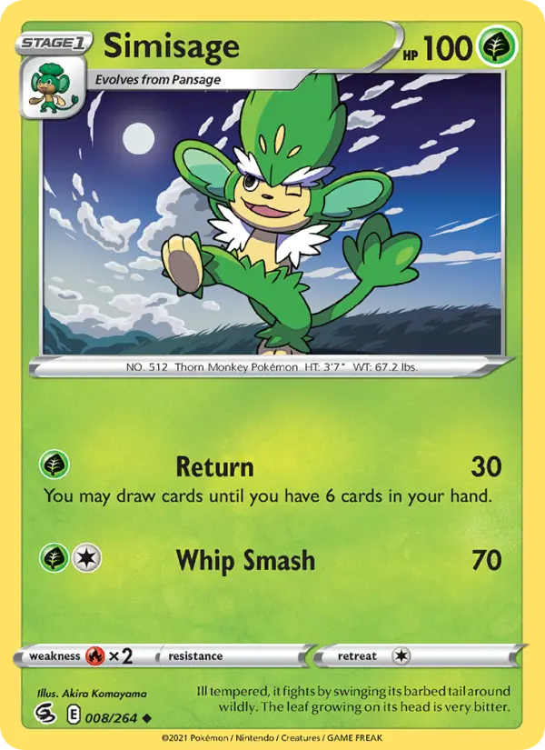 Simisage, Pokémon card