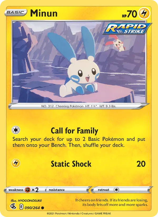 Minun, Pokémon card